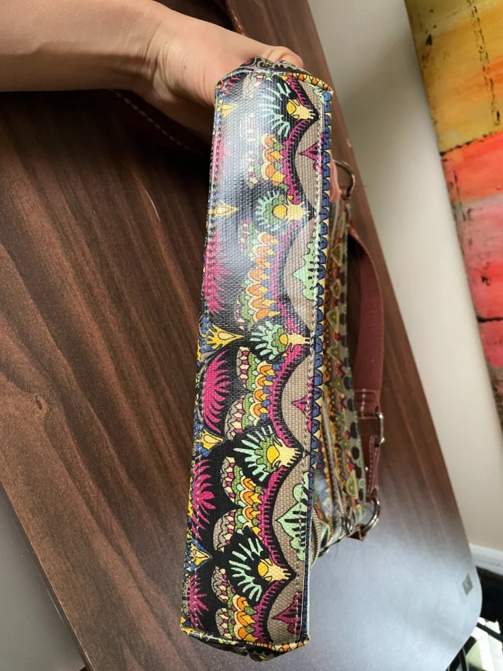 Sakroots Bohemian Peace Print Double-Zip Crossbody Bag